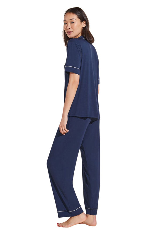 Gisele Short Sleeve PJ Set in Navy/Ivory