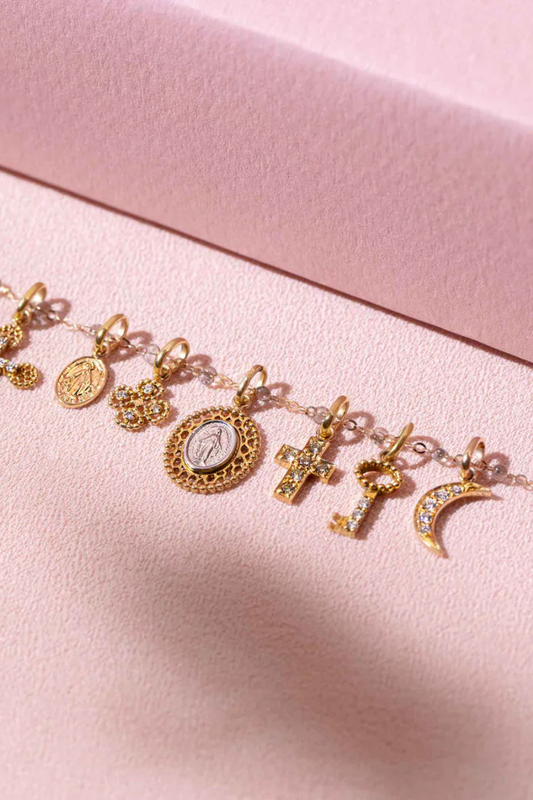 Gigi Clozeau Petite Moon Diamond Pendant, 18k gold pendant with diamond