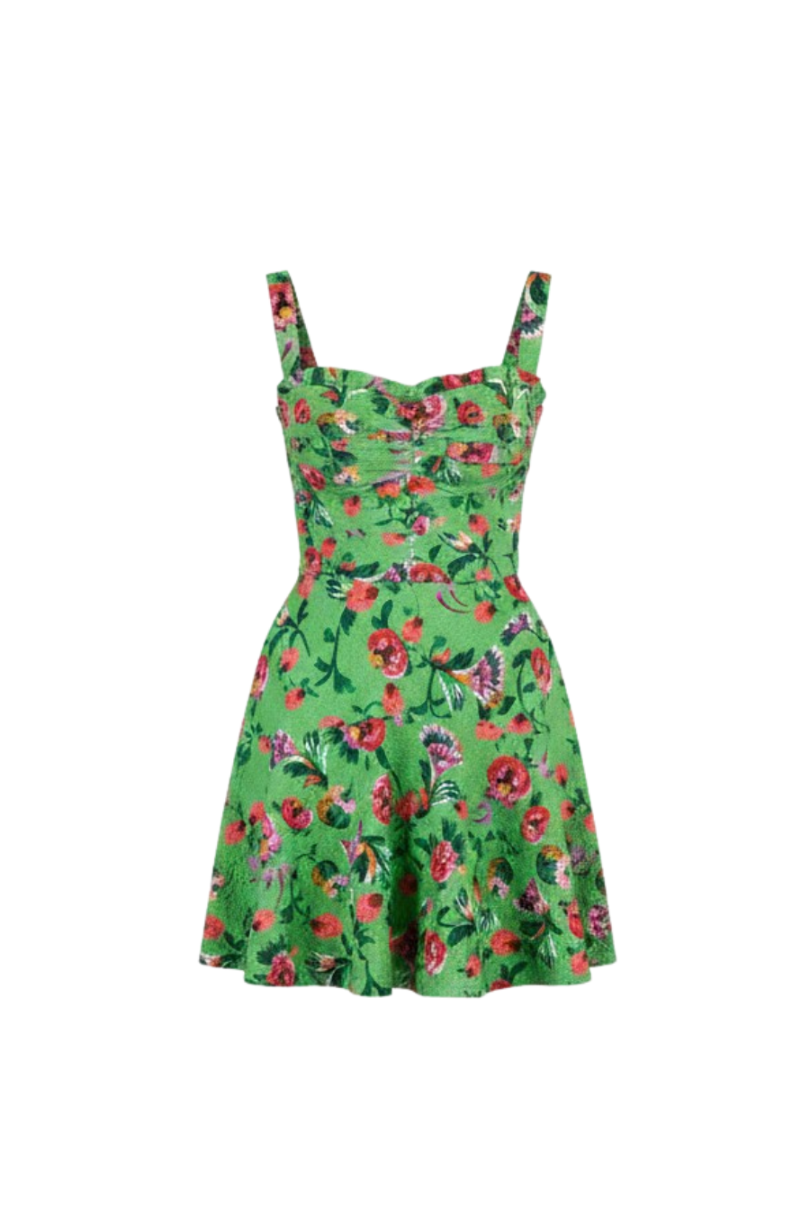 apple green mini dress SALONI Rae | Floral/Green | Size 4 COUNT-17