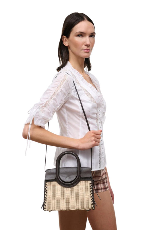Maude Mini Wicker Carryall in Espresso