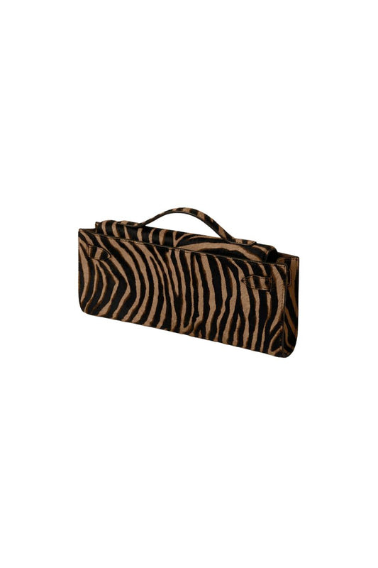 Calf Hair Dash Clutch in Tan Multi