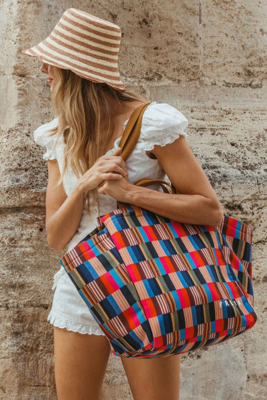 Happy Stripe Travel Tote in Tutti Frutti