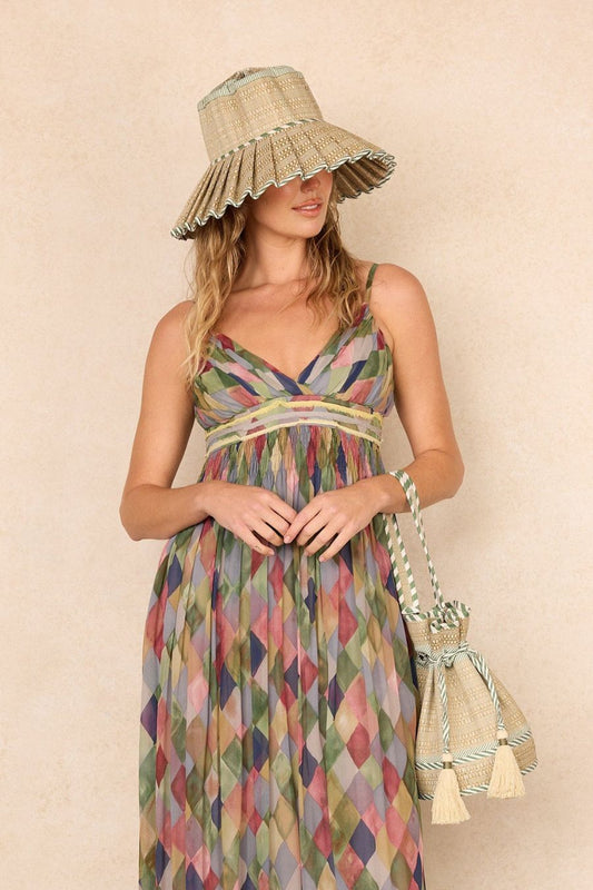 Luxe Capri Hat in Kiwi Stripe by Lorna Murray