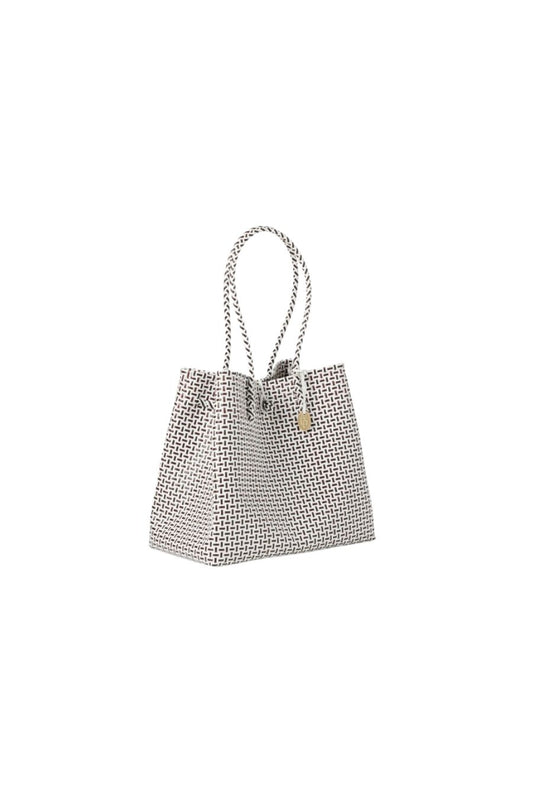 Izmir Large Shopper Bag in Brown/White