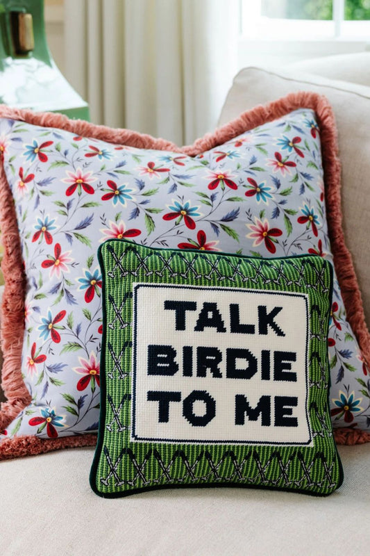 Talk Birdie to Me Needlepoint Pillow