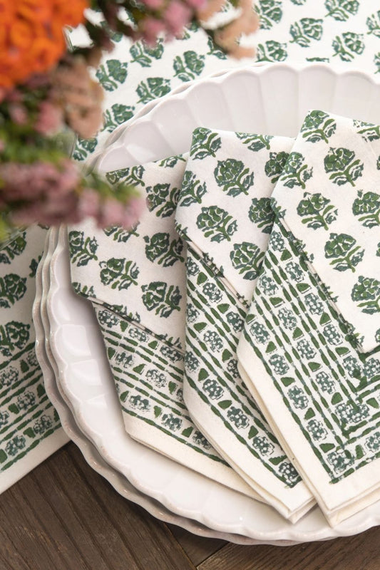 Elise Green Napkins | Set of 4
