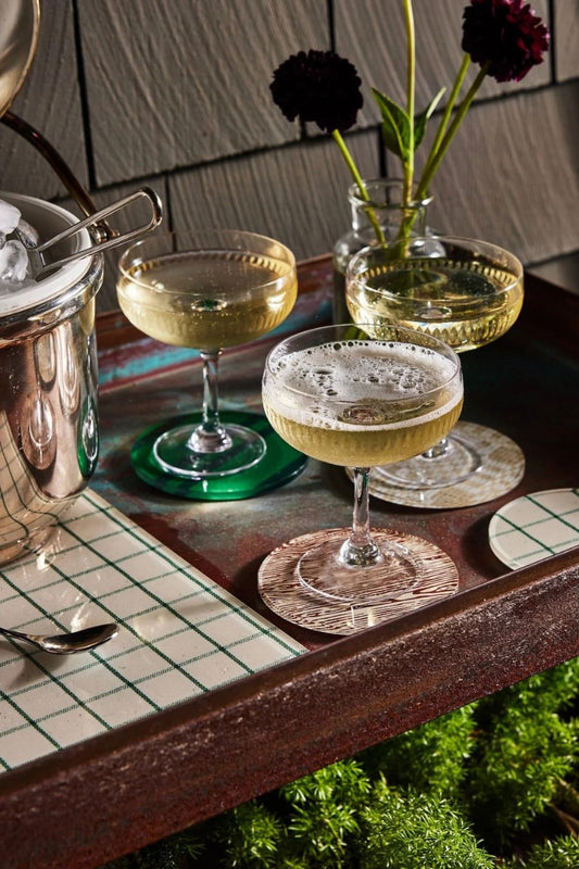 Green & Brown Coasters Set of 4