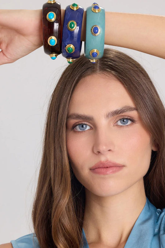 Renee Bangle in Tortoise/Turquoise