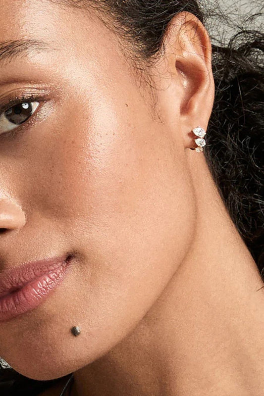 Pear Diamond J Hoops Lab Grown