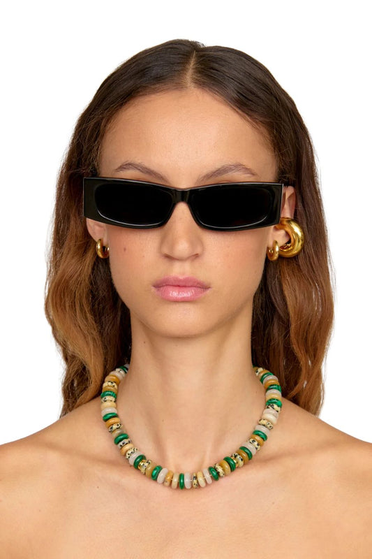 Corah Necklace in Green/Brown
