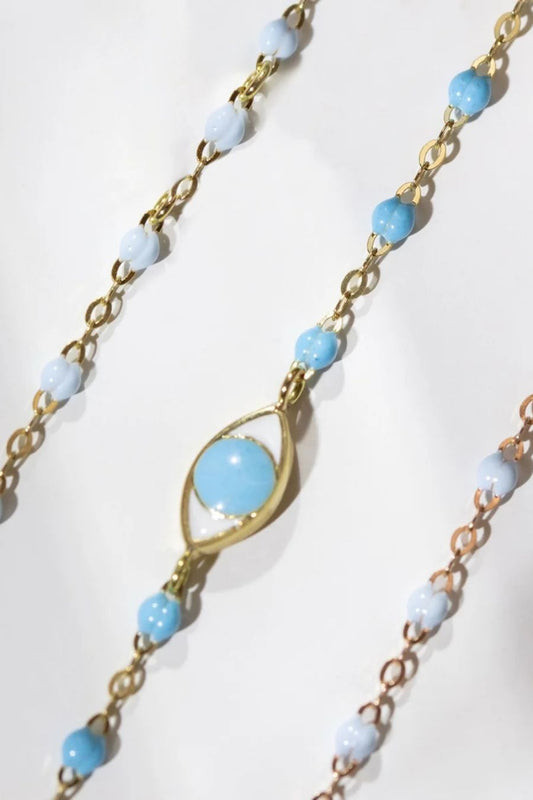Classic Gigi White Gold Bracelet in Baby Blue
