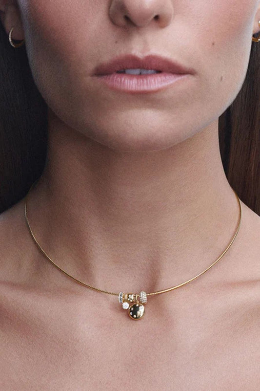 Celestial Diamond Mini Charm Collar Necklace 16"