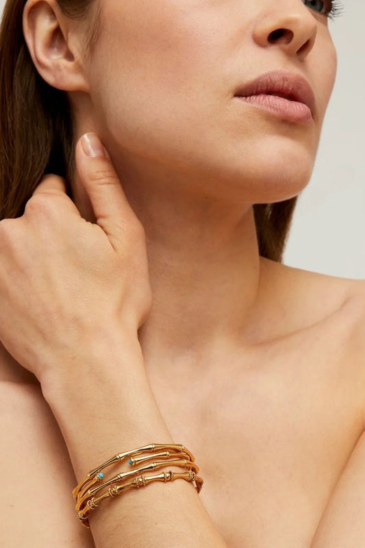 Mini Bambou Bangle Bracelet in Gold