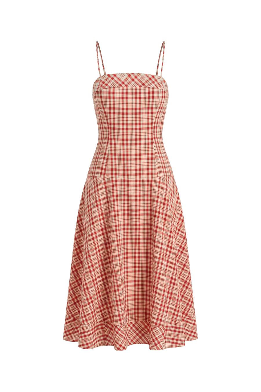 Drop Me A Note Dress in Easy Breezy Plaid Red Plaid / 2