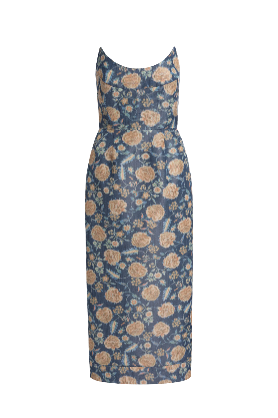 Cypress Dusk Marigold Ikat Midi Dress