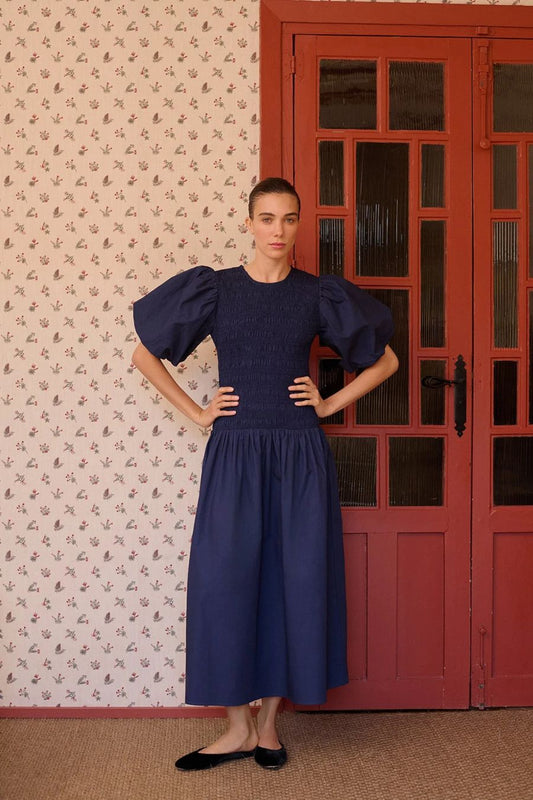 Diana Dress in Navy by Maria De La Orden