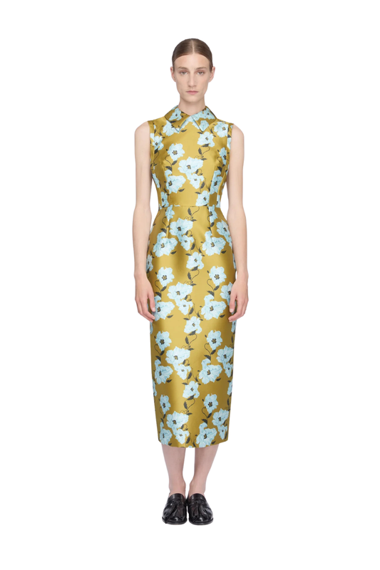 Rain Dress in Mustard & Blue Breezy Poppy Mikao