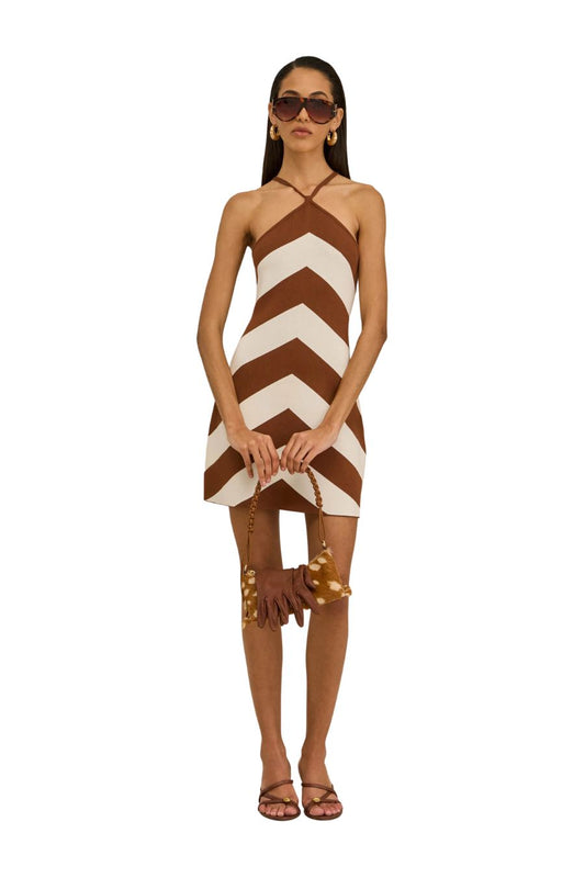 Nelson Dress in Large Saddle Stripe