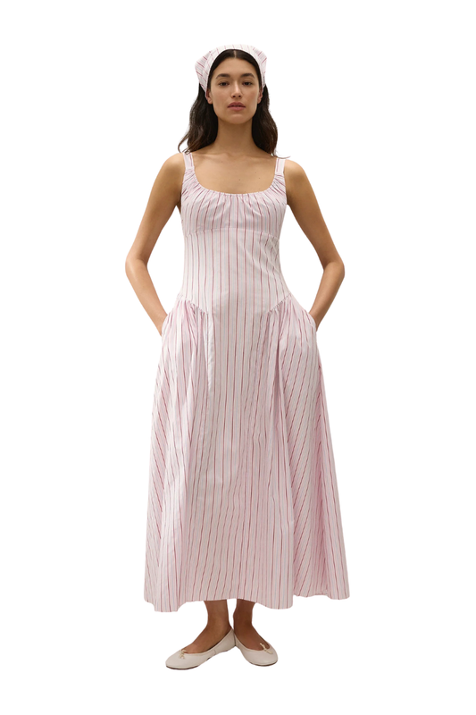 Marcella Midi Dress in Fiori Stripe Palazzo
