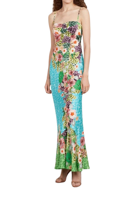 Renee Long Dress in Plumeria Trellace
