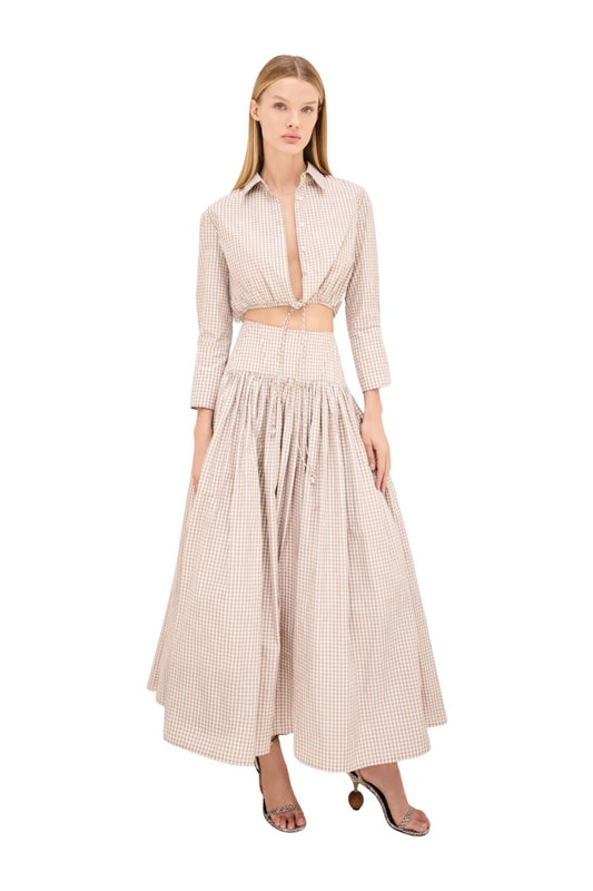 Mazi Top in Tan/White