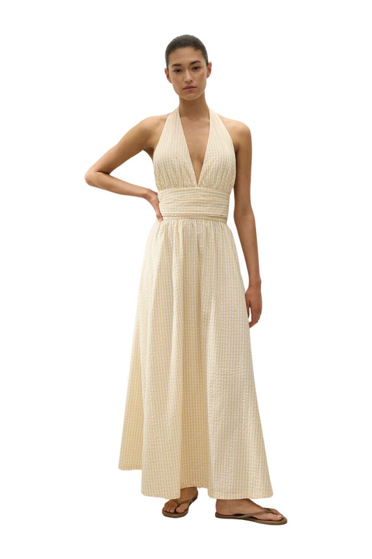 Lido Maxi in Butter Textured Gingham