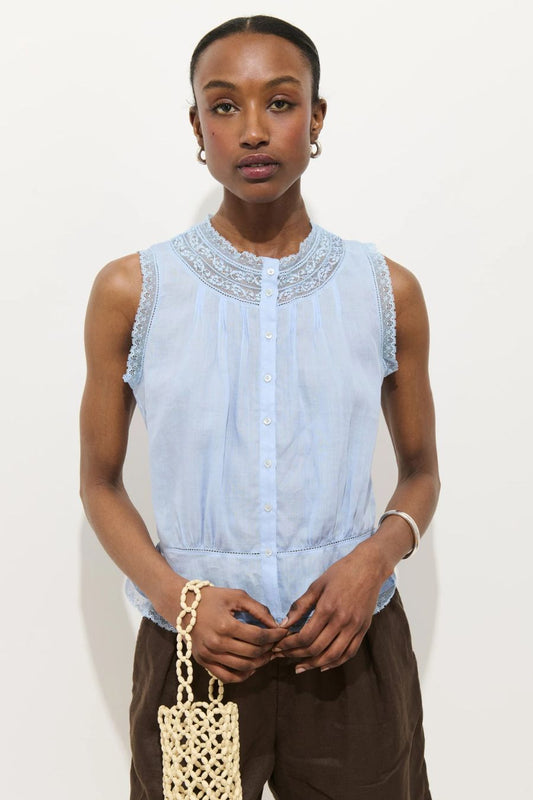 Collette Top in Ramie Hydrangea