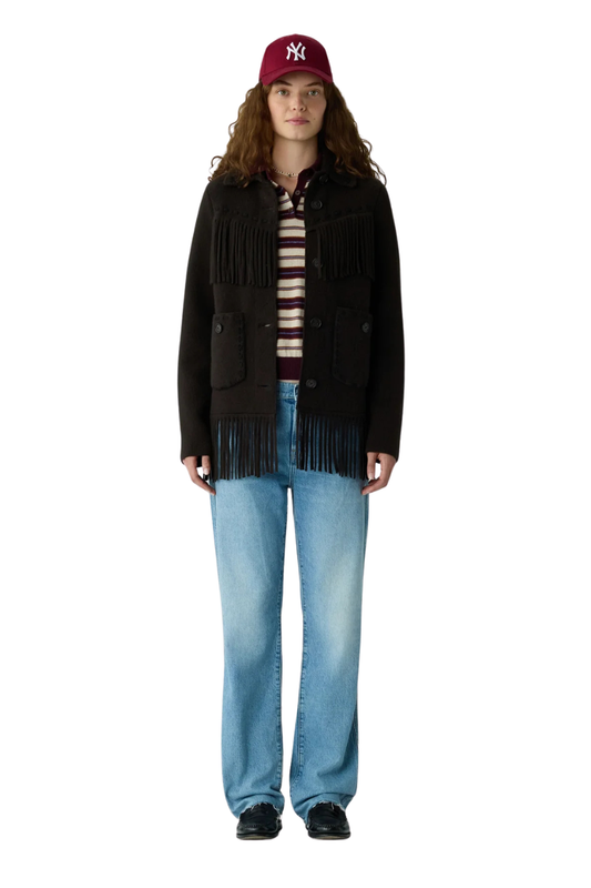 Western Fringe Jacket in Burnt Cocoa