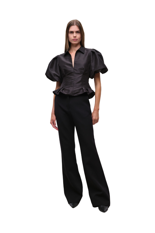Nessa Short Sleeve Black Top by Simkhai