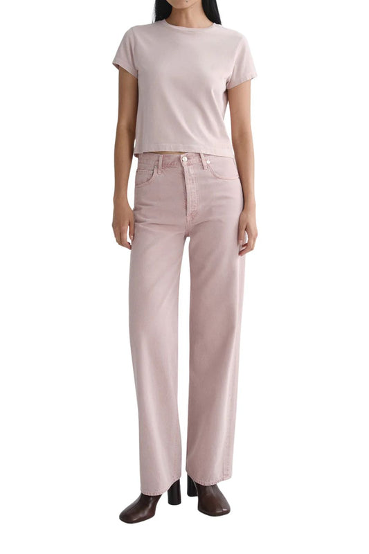 Adine Shrunken Tee in Wallflower by Agolde — designer top at Bunny & Babe