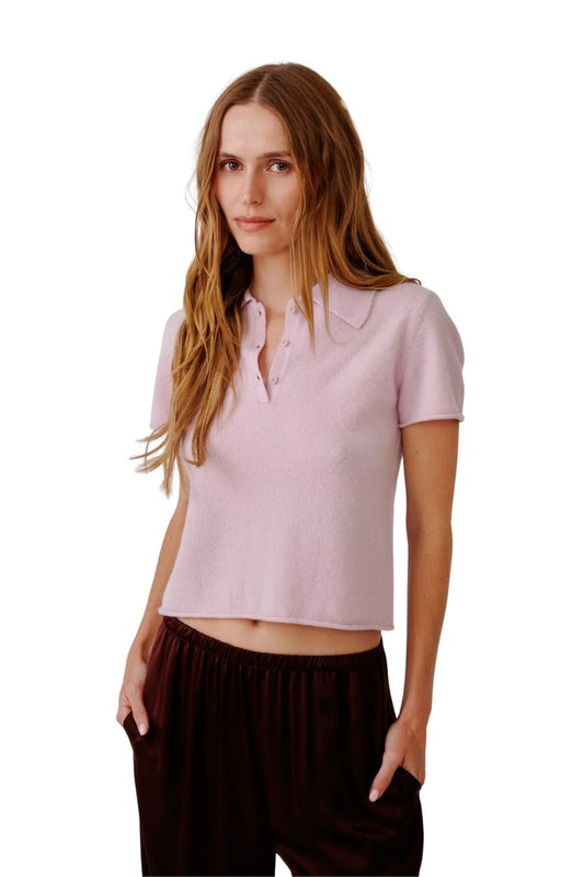 Rita Shrunken Polo in Soft Pink
