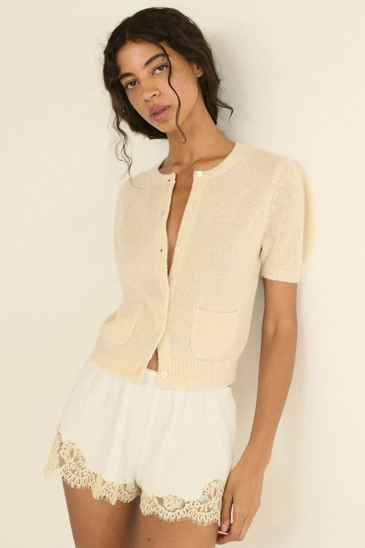 Alesia Cashmere Cardigan in Dogwood