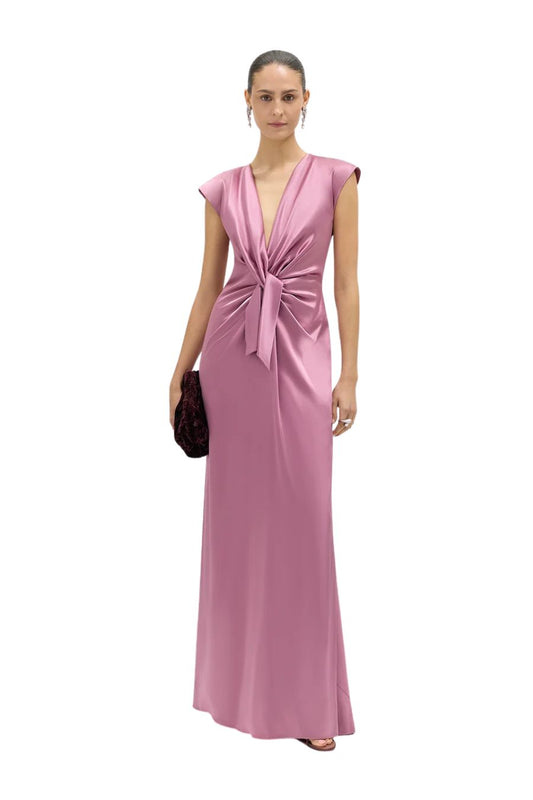 Flutter Sleeve Ava Gown in Rosewater