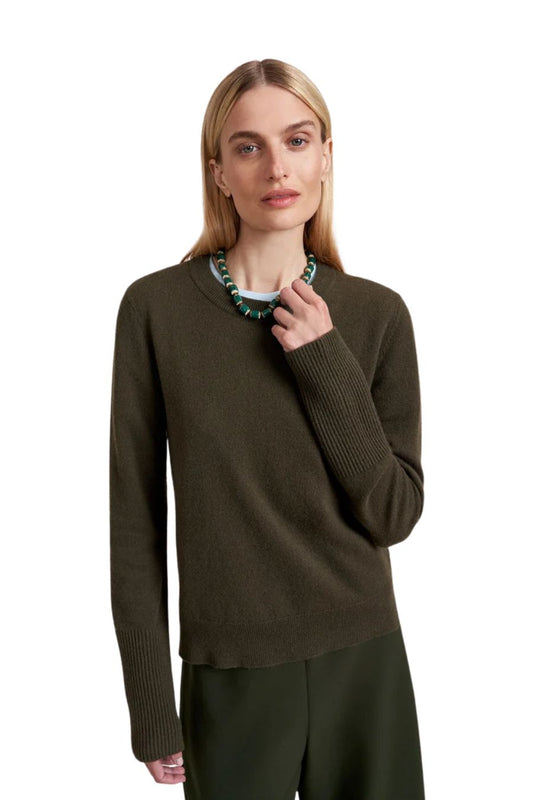 Solid Lean Lines Sweater in Olive