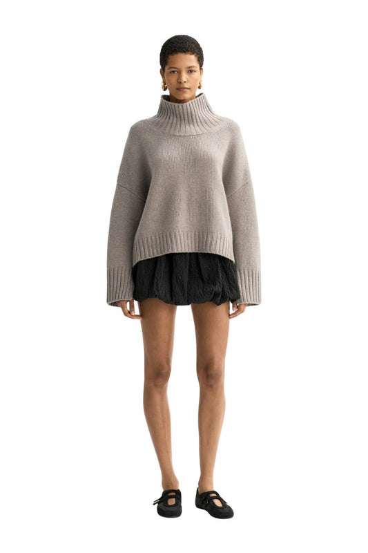 Girlfriend Turtleneck in Greige