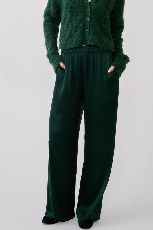 Brynn High Rise Wide Leg in Hunter Green