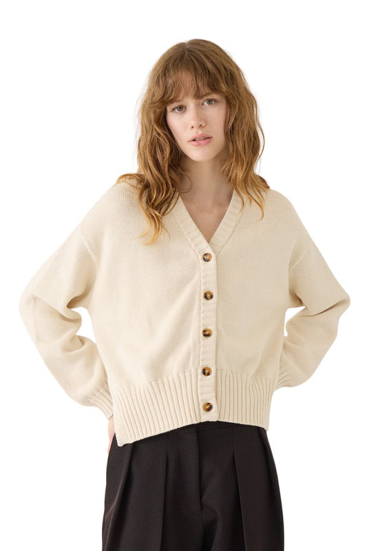 Vivian Cotton Cardigan in Natural