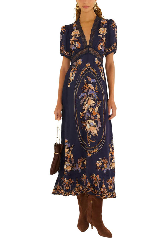 Lara Maxi Dress in Navy Blue
