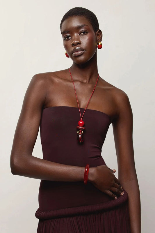 Lizzie Fortunato Toro Earrings in Vermillion, alternate view