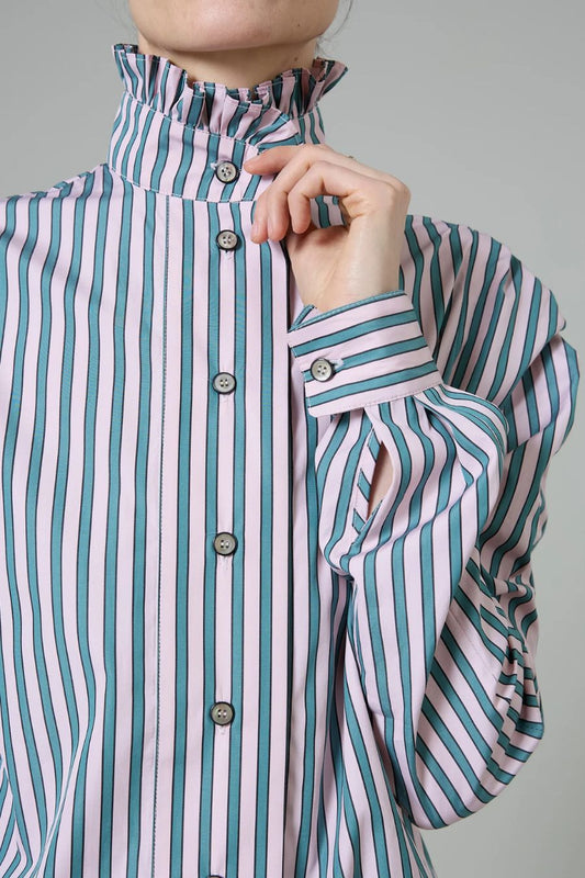 Wind Blouse in Pink/Teal