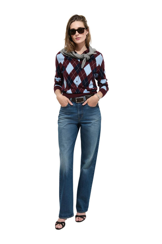 Lillian Polo in Argyle Burgundy