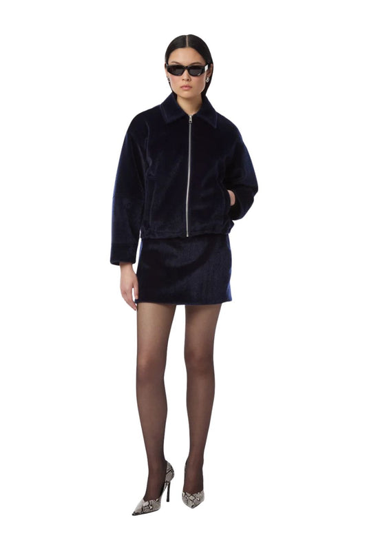 Ada Pony Jacket in Navy Blue
