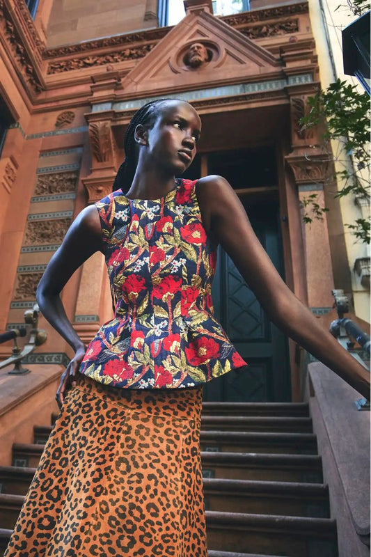 Marlow Top in Palais Floral Gold by Hunter Bell