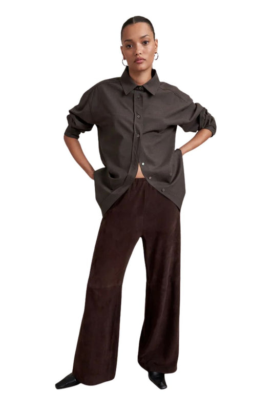 Suede Colby Pant in Chocolate