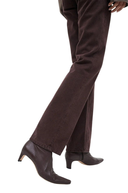 Staud Wally Sock Ankle Boot in Espresso, stretch leather sock boot, alternate view