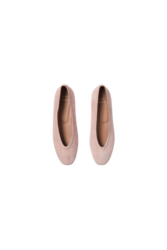 Casa Isota Dafne Flat in Cipria, suede leather flat, alternate view
