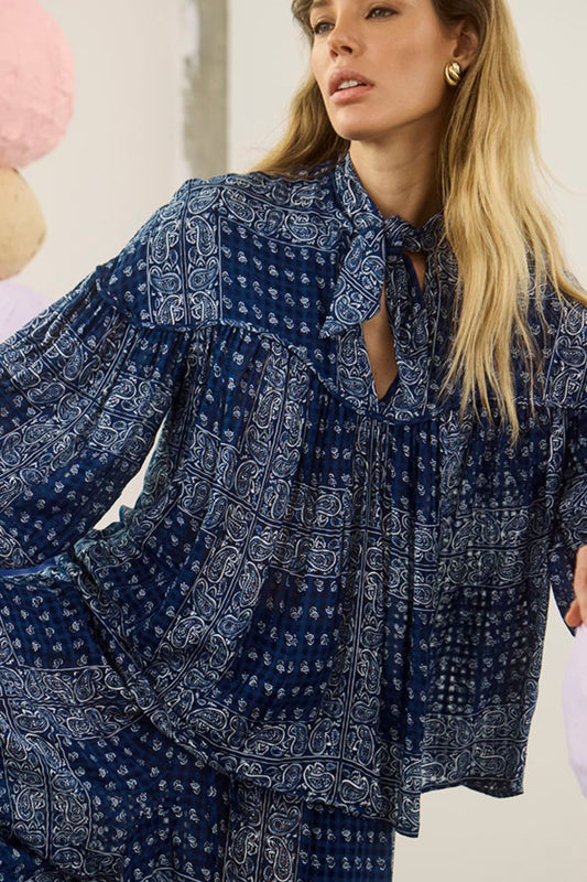 Celeste Blouse in Inkwell Paisley