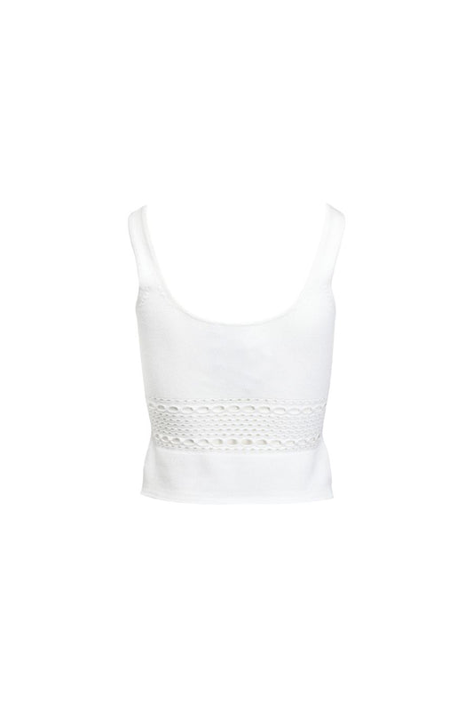 Fitzgerald Open Stitch Tank in Ivory