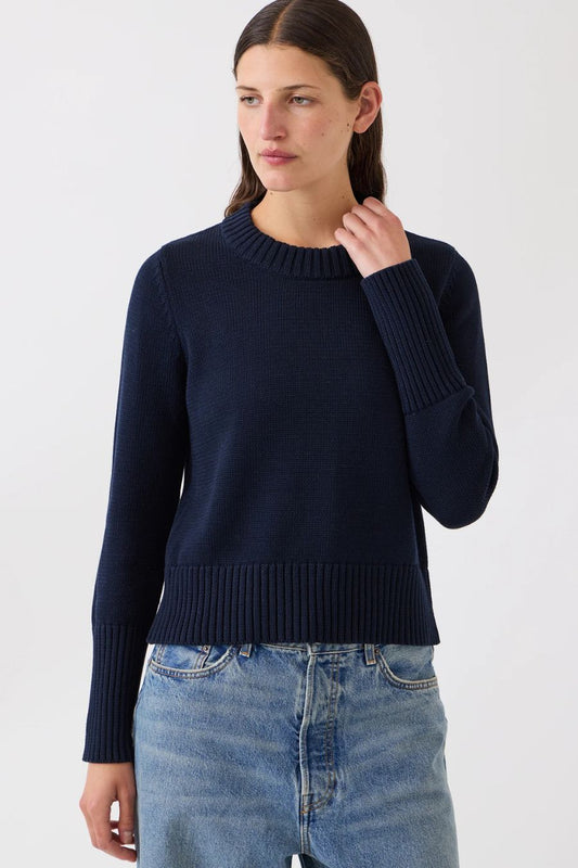 Micha Cotton Sweater in Navy