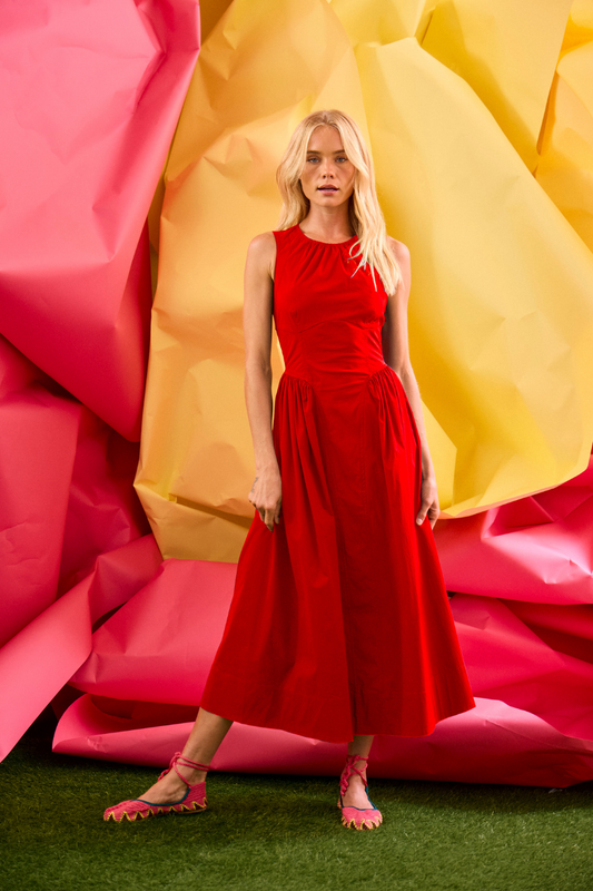 Nantucket Dress in Crimson Red